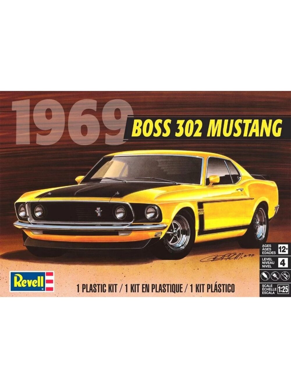 Revell 1969 Boss 302 Mustang 1:25 Scale Plastic Model Kit Skill Level 4 NISB 12+